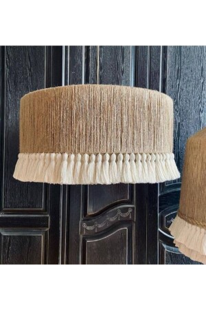 منز-إضاءة بوهيمية جوت مغلفة ماكرام طبل منزف 22AVZMKP02 - EACHTOME