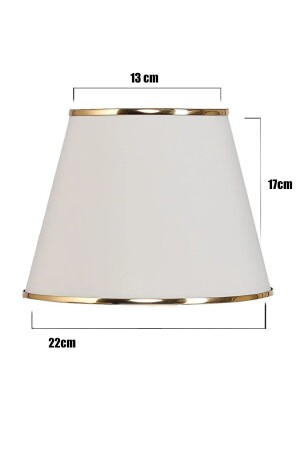 22'lik Abajur Şapkası - Krem Gold Detaylı - Evlight