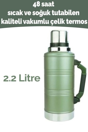 2.2lt 48 Saat Sıcaklık Garantili Vakumlu Paslanmaz Çelik Termos PL-1153 - 1