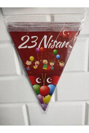 23. April Kindertag Dreieckswimpelornament Kinder und Halbmondstern bedrucktes Schulornament - 1