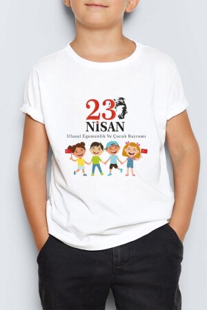 23 Nisan Atatürk Baskılı Unisex Çocuk Tişört T-shirt Mr-02 - 1