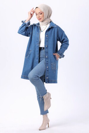 23623-BLUE-SNOW-WASH Float-Jeansjacke - 1