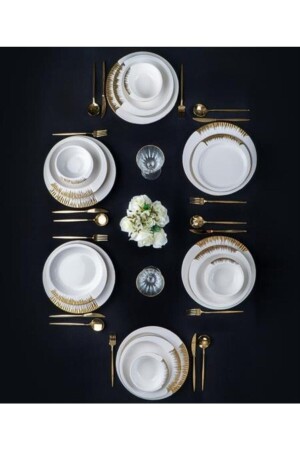 (منتز-دورا شيري) 24 قطعة (بورتسلين غيلت) مشبكة (مجموعة عشاء مستديرة) 12250 - ACAR