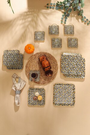 منز-ليوبارد نمط 24 قطعة مربع الشاي مجموعة ليوبارد نمط 24 قطعة مربع الشاي مجموعة. - GÜRCÜGLASS