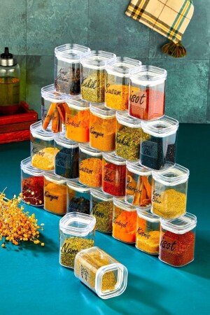 حاويات تخزين أكريليك من نوع 24 قطعة 250 مل مع علامة MNZ - ميكا ميكا مستحيلات المزق المزق المتمثلة في الميزان ال - FBZhome