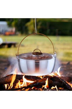 منز-24 سم المعدات الألومنيوم خزنة للتخييم 3-8 لتر - Evren