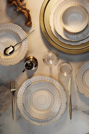 (مـنـز-بـون (أوليمبوس) 24 قطعة عشاء مجموعة 6 أشخاص 12390 (بنولـي24ـ2ـأ43012390) - Kütahya Porselen