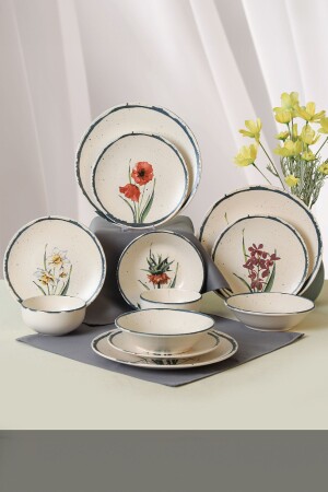 مجموعة عشاء الزهور من أناتوليا من 24 قطعة لـ 6 أشخاص 20256-57-58-59-60-61-28 TY140524F022AD02M00MAET600 - Keramika