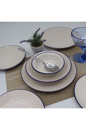 مجموعة عشاء من 24 قطعة من المملكة من قبل 6 أشخاص - شبكة كوبالت ARN24PRCYT90 - Arna Porselen