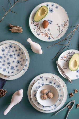 (منز-ساكورا) ، عشاء بورسلين 24 قطعة، مجموعة لـ 6 أشخاص - ChiChi HOME