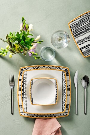 (مينز-تريبال) ، عشاء بورسلين من 24 قطعة لـ6 أشخاص - Karaca