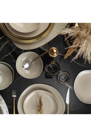 (منز-سوهو) 24 قطعة (ميرل سينمون) عشاء (مجموعة 8807178 - Kütahya Porselen