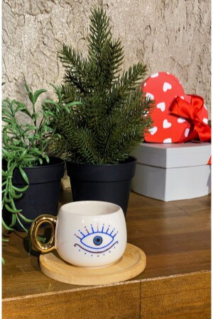 24 Karat Gold bestickt, Evil Eye Figur, handgefertigt, türkische Kaffeetasse 90 ml 5034357852109 - 7