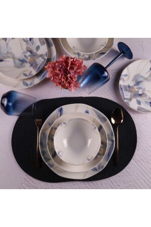 مجموعة عشاء من 24 قطعة من طراز MNZ-Organic لـ 6 أشخاص - Db1573 14562 - Tulü Porselen