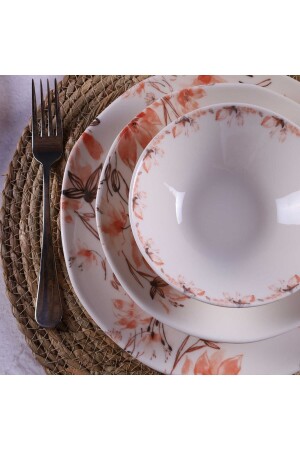 مجموعة عشاء من 24 قطعة من طراز MNZ-Organic لـ 6 أشخاص - Db874 420 - Tulü Porselen