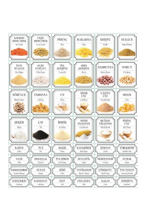 24 Parça Etiketli Kare Erzak Saklama Kabı - Bakliyat Kabı 6x(300-500-1100-1700 ML) Erzak Kabı MLN-151 - 2