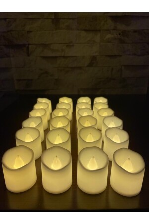 24 Stück batteriebetriebene Kerze, 24 Stück weiße LED-Kerzen, 24 Stück Kerzen-Teelicht00024000 - 2