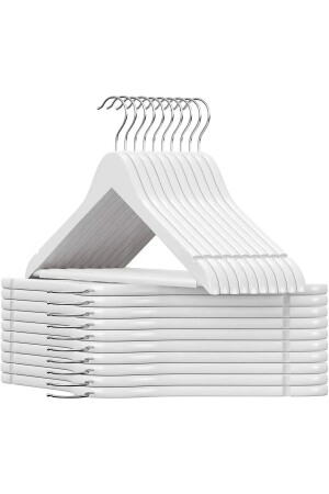 24 Stück – Kunststoff-Kleiderbügel in Holzoptik, A-Qualität, weiß, TYC00652647172 - 3