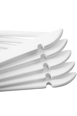 24 Stück – Kunststoff-Kleiderbügel in Holzoptik, A-Qualität, weiß, TYC00652647172 - 5