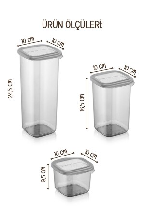 24-teiliger quadratischer Peggy-Vorratsbehälter für Lebensmittel, 8 x (0,55 Liter, 1,2 Liter, 1,75 Liter) mit weißem Siebdrucketikett BNM24LU - 8