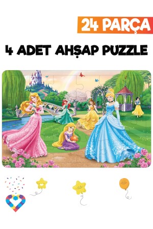 24-teiliges 4-teiliges Kinderpuzzle aus Holz - 5