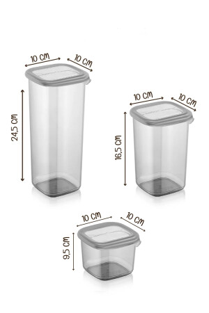 24-teiliges, beschriftetes quadratisches Frischhaltedosen-Set x8 (550 ml-1200 ml-1750 ml) Glas mit Hartdeckel MCH09175 - 9