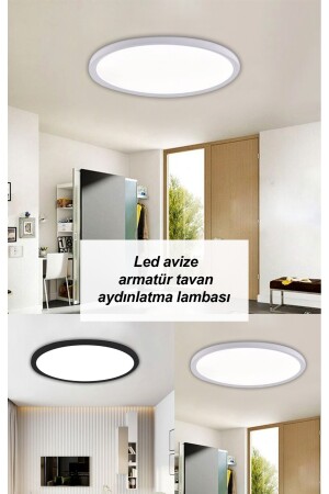 24 W Panel Led Avize Sıva Üstü Tavan Glop Tavan Armatürü Salon-balkon Banyo-lambası 3200 K Gun Isıgı 68436292746 - 6