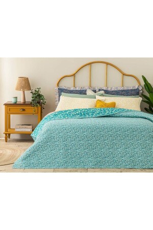 مـنـز - طازجة الزهور الملكية الحجم غطاء متعدد الأغراض 240 × 220 سم خضراء - English Home