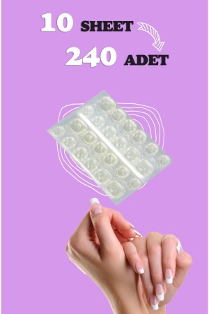 240 Adet Takma Tırnak Yapıştırıcı Protez Yapıştırıcı Jel Sticker Tak Çıkar Yapıştırma Bandı - 1