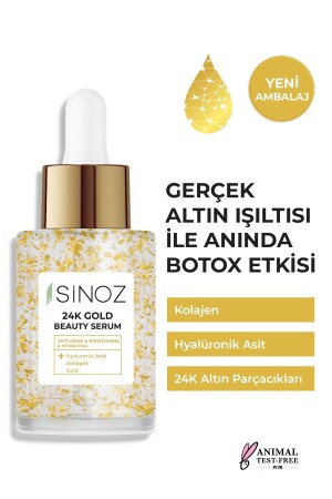 24k Altın Parçacıklı Hyaluronik Asit Içeren Kırışıklık Karşıtı Kolajen Cilt Bakım Serum 30 ml - 1