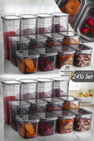 MNZ-24 - قطعة مع علامة المولى مستطيل حاوية تخزين الطعام مجموعة - Kitchen Life