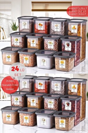 مجموعة من 24 معطوفة، لا يمكن كسرها مربع مخزن الطعام حاوية أنتراتيكيت - Nandy Home