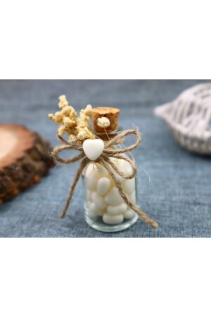 منىز-وعد الخصومة هينا هدية - 25 كلمت زجاجة حلاوة زفاف مع حلاوة قلب - 25 قطعة cmrkkal115 - Çemrek Süs Parti