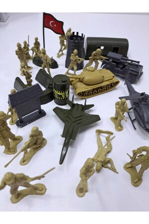 جندي من الحرب من المنطقة (منز) وضع الدبابات طائرة المعلقات جندي الموقف العلمية هليكوبتر الاستراتيجية 25 قطعة 30x20 سم - Alytoys