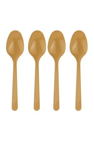 25 Adet Gold Renkli Kaşık Sert Dayanaklı Plastik Lüks Kullan At Altın Sarısı Doğum Günü Parti Kaşığı - Huzur Party Store