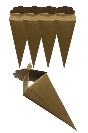 25 Adet Kraft Karton Külah Lokumluk Şekerlik Hediye Kutusu - Parti Dolabı