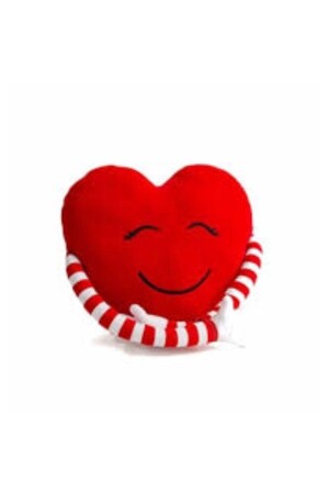 25 Cm Kollu Sarılan Peluş Kırmızı Kalp Yastık Gülen Emoji 14 Şubat Sevgililer Günü - 1