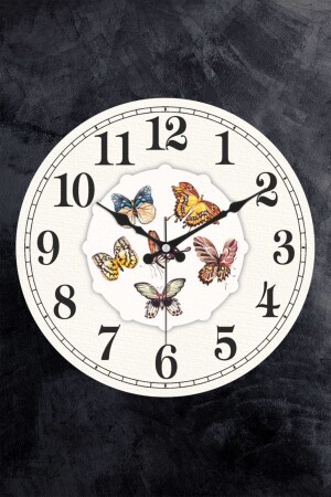 ساعة جدار المطبخ الملتوي من الزجاج البلاستيكي المزخرف 25 سم - Emores