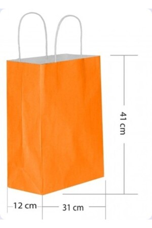 25 Li Büyük Boy 31x41 Cm Büküm Saplı Kağıt - Karton Çanta-poşet Turuncu 25KÇANTA31x41 - TATLI GÜNLER