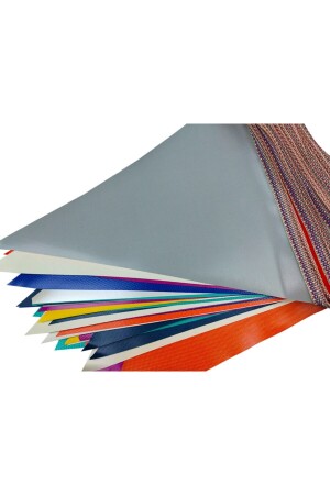 25 Meter lange Leinwand-Dreieck-Wimpelflagge, gemischte mehrfarbige Schnur, Vinyl-Dekorationsflagge - 3