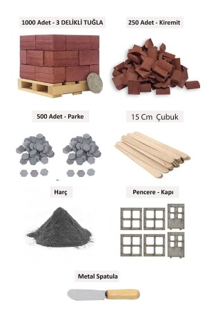 مجموعة بناء من طوبان 250 كريم 500 حجر مسطح ميرال سباتولا - Minyatür Hane
