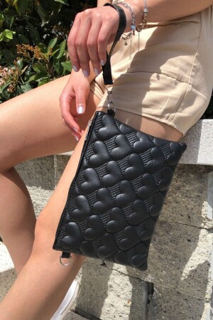 كيس المزاج من محفظة من قلوب النساء الأسود 25x19 سم - Defnella