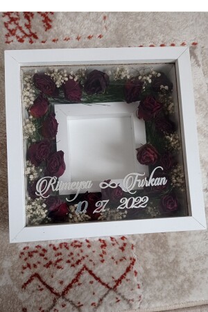 25x25 Cm Fotoğraf Bölümlü Anı Çerçevesi-6 Cm Derinlikli Anı Çerçevesi-isim Ve Tarih Hediye GCCRCV0032xxx - 1