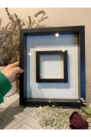 25x30x3 Fotofach-Speicherrahmen, Blumen-Rosen-Kastenrahmen mit Glas - 1