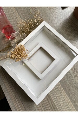 إطار ذاكرة مقعد الصور MNZ-25x30x3 إطار صندوق زهرة الورود مع الزجاج - Sevcan Sanat Atölyesi