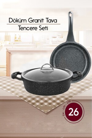 مجموعة من 26 سم من الجرانيت المقاوم للنيران وعاء بريز غير عادي 26 سم من الجرانيت مجموعة 2LiSET - FİTHOME