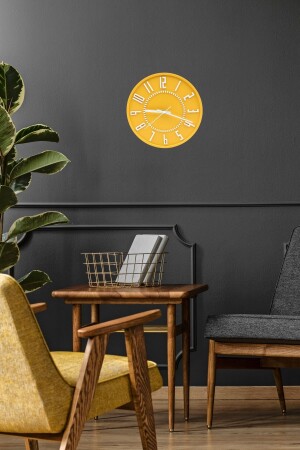 ساعة الجدار من الأسمنت 26 سم - AC00001989 الصفراء - Apricity