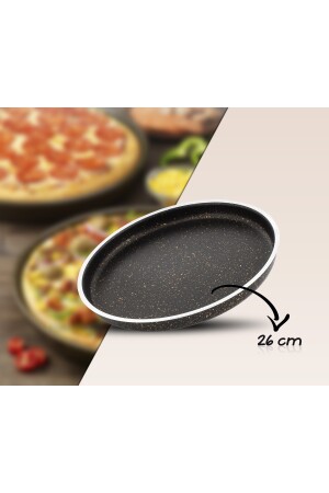 26 Cm Pizza, Künefe Eli Böğründe (YANYANA) Tepsisi, Siyah Altın 26cmpizzatepsi - 6