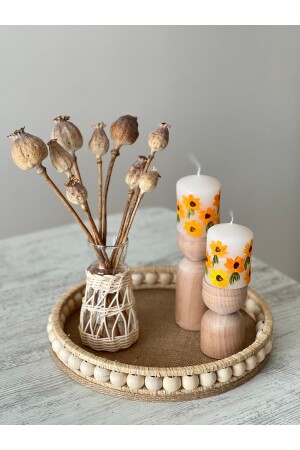 سلة ديكورية من الخشب مصنوعة يدوياً من الجوز 26 سم - Dekolobi