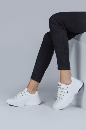 26776 Beyaz - Siyah Kadın Sneaker Günlük Spor Ayakkabı - 3